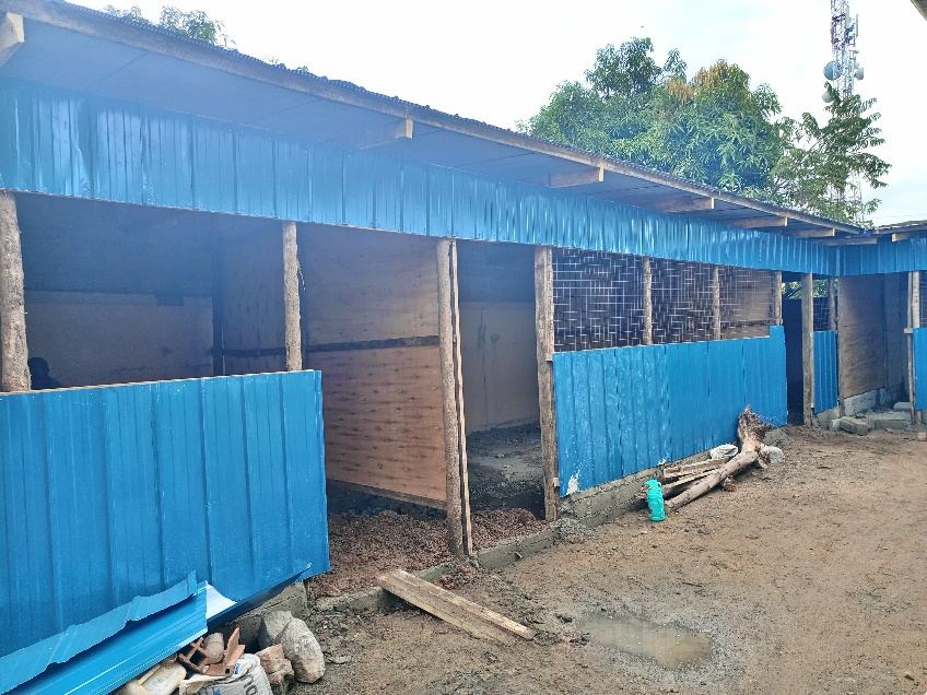 Temporary classroom structures at Star of Hope School
